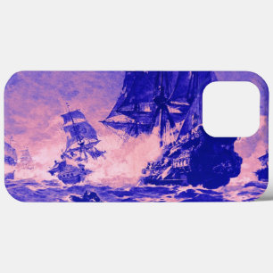 ブルーピンクの海賊船バトル iPhone 13 PRO MAXケース