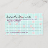 ブルーピンクの清掃員レディークリーニングアポイントメント 名刺 (裏面)