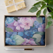 ブルーピンクの紫陽花のデコパージュ 薄葉紙 (ギフト)