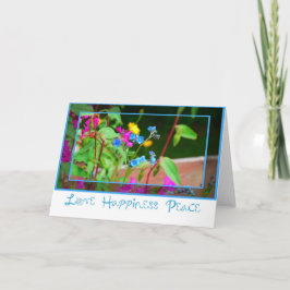 ブルーピンクの花カード カード