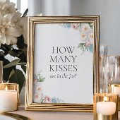 ブルーピンクの花ブライダルシャワー数キス ポスター