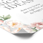 ブルーピンクの花ブライダルシャワー数キス ポスター (角)