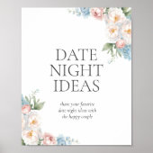 ブルーピンクの花ブライダルシャワー数キス ポスター (正面)