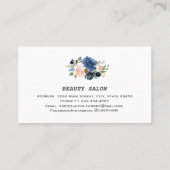 ブルーピンクの花プロフェッショナルメイクアップヘアスタイル 名刺 (裏面)