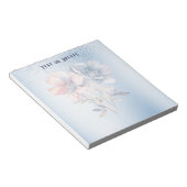 ブルーピンクの花メモ帳 ノートパッド (アングル)