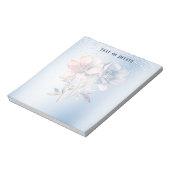 ブルーピンクの花メモ帳 ノートパッド (回転)
