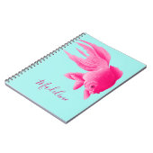 ブルーピンクの金魚の大きモダンな個人ポップ・アートの的 ノートブック (左側)