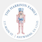 ブルーピンクのChinoiseryトイレナツクラッカーアドレス ラウンドシール (正面)