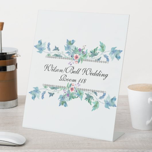 ブルーピンクアネモネスダイヤきらきら光るン結婚ズ 台座サイン (インサイチュ)