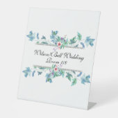 ブルーピンクアネモネスダイヤきらきら光るン結婚ズ 台座サイン (正面)