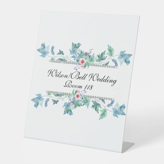 ブルーピンクアネモネスダイヤきらきら光るン結婚ズ 台座サイン (正面)