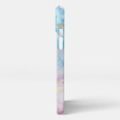 ブルーピンクアルコールアートガーリー金ゴールド iPhoneケース (左側面)