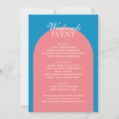 ブルーピンクアーチガールズウィークエンドバチェロレッテ 招待状 (裏面)