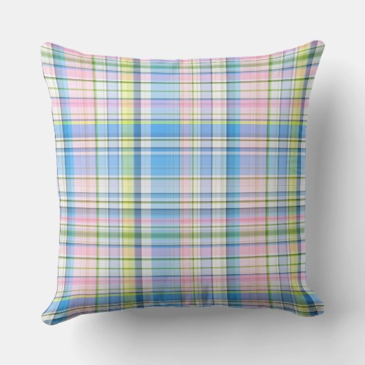 ブルーピンクイエローウィットマ名門私立校風のドラス クッション (裏面)