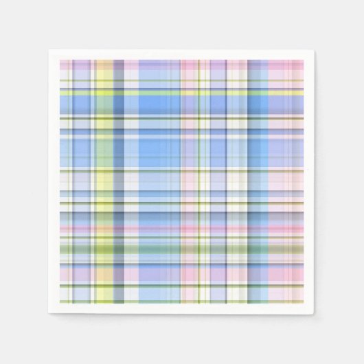 ブルーピンクイエローウィットマ名門私立校風のドラス スタンダードカクテルナプキン (正面)