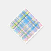 ブルーピンクイエローウィットマ名門私立校風のドラス スタンダードカクテルナプキン (角)