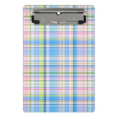 ブルーピンクイエローウィットマ名門私立校風のドラス ミニクリップボード (正面)