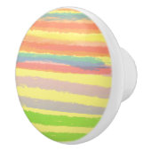 ブルーピンクイエローオレンジ緑ストライプ色 セラミックノブ (右)