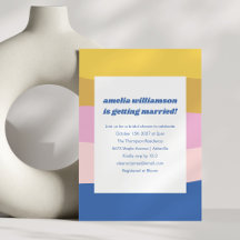 ブルーピンクイエローキュートよくはしゃぐレトロブライダルシャワー