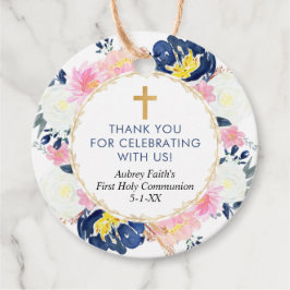 ブルーピンクイエローフローラ第一聖餐式 フェイバータグ
