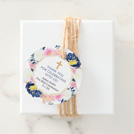 ブルーピンクイエローフローラ第一聖餐式 フェイバータグ (インサイチュ)