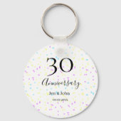 ブルーピンクイエロー水玉模様30周年記念 キーホルダー (裏面)