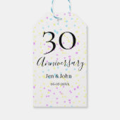 ブルーピンクイエロー水玉模様30周年記念 ギフトタグ (裏面)