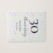 ブルーピンクイエロー水玉模様30周年記念 ジグソーパズル (横)