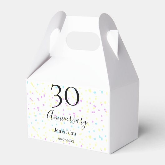 ブルーピンクイエロー水玉模様30周年記念 フェイバーボックス (正面サイド)