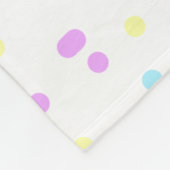 ブルーピンクイエロー水玉模様30周年記念 フリースブランケット (角)