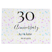 ブルーピンクイエロー水玉模様30周年記念 ラージペーパーバッグ (裏面)