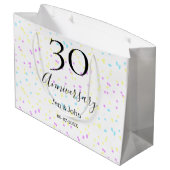 ブルーピンクイエロー水玉模様30周年記念 ラージペーパーバッグ (裏面アングル)