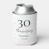 ブルーピンクイエロー水玉模様30周年記念 缶クーラー (缶正面)