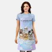 ブルーピンクウォッシュペットグルーミングドッグキャットスパ エプロン (着用した状態)