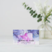 ブルーピンクウォーターカラー金ゴールドフレックス名刺 名刺 (スタンド正面)