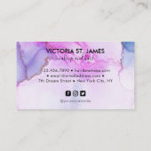 ブルーピンクウォーターカラー金ゴールドフレックス名刺 名刺 (裏面)