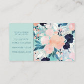 ブルーピンクエレガントミント花水彩フローラ 名刺 (裏面)