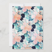 ブルーピンクエレガントミント花水彩フローラ 招待状 (裏面)