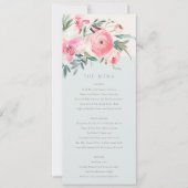 ブルーピンクエレガントローズオーキッドフローラのメ結婚ニュー 招待状 (正面)