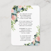 ブルーピンクエレガントローズフローラ写真記念カード 名刺 (裏面)