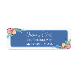 ブルーピンクエレガントローズブド ラベル