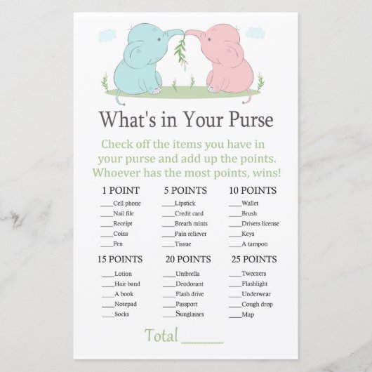 ブルーピンクエレファントあなたの財布ゲームの中に何がある (正面)