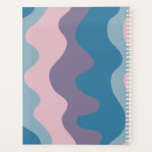 ブルーピンクカーブストライプのカラフルはっきりしたカスタム プランナー手帳 (裏面)