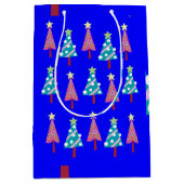 ブルーピンククリスマスツリー抱き枕 ミディアムペーパーバッグ (正面)