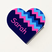 ブルーピンククールシボロンモノグラムハート手帳 ノートブック (裏面)