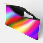 ブルーピンクグラデーションの水色抽象芸術パステル虹 アクセサリーポーチ (見開き)