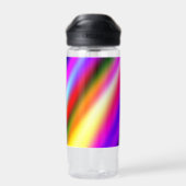 ブルーピンクグラデーションの水色抽象芸術パステル虹 ウォーターボトル (背面)