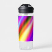 ブルーピンクグラデーションの水色抽象芸術パステル虹 ウォーターボトル (正面)