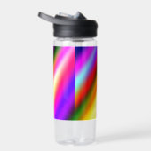 ブルーピンクグラデーションの水色抽象芸術パステル虹 ウォーターボトル (右面)