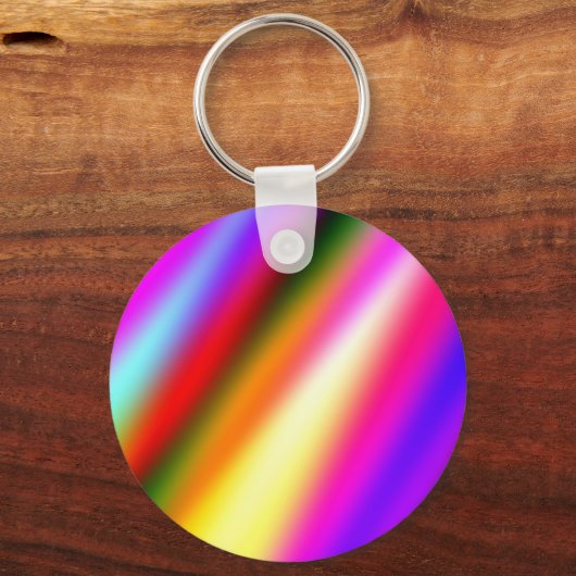 ブルーピンクグラデーションの水色抽象芸術パステル虹 キーホルダー (裏面)